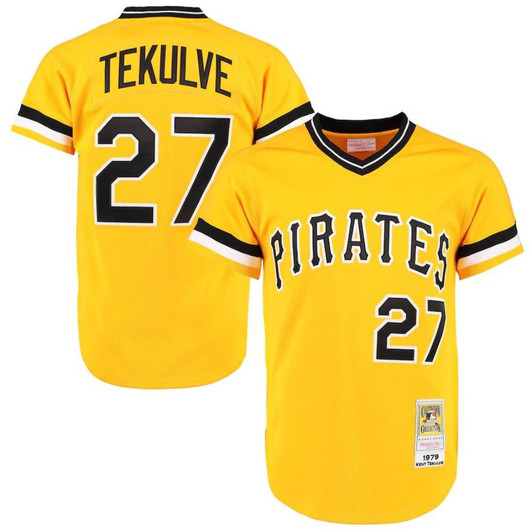 Kent Tekulve #27 Pittsburgh Pirates 1979 Throwback Pullover Limited Jersey - Yellow
