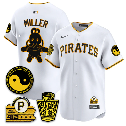 Mac Miller Pittsburgh Pirates 2025 Yinzerpalooza Limited Jersey - White