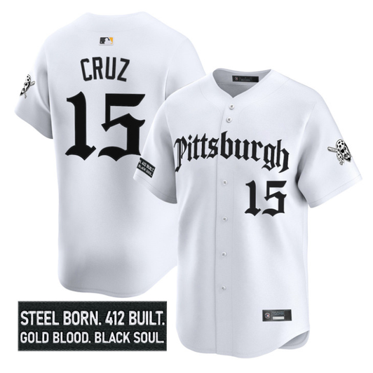 Oneil Cruz #15 Pittsburgh Pirates Gothic City White Limited Jersey - Steel