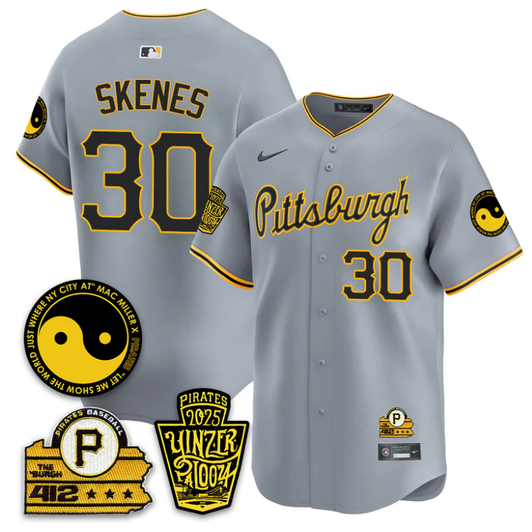 Paul Skenes #30 Pittsburgh Pirates 2025 Yinzerpalooza Limited Jersey - Gray