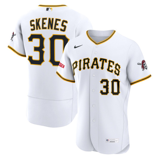 Paul Skenes #30 Pittsburgh Pirates Nike Men'S Home Authentic Sponsor Patch Jersey - White