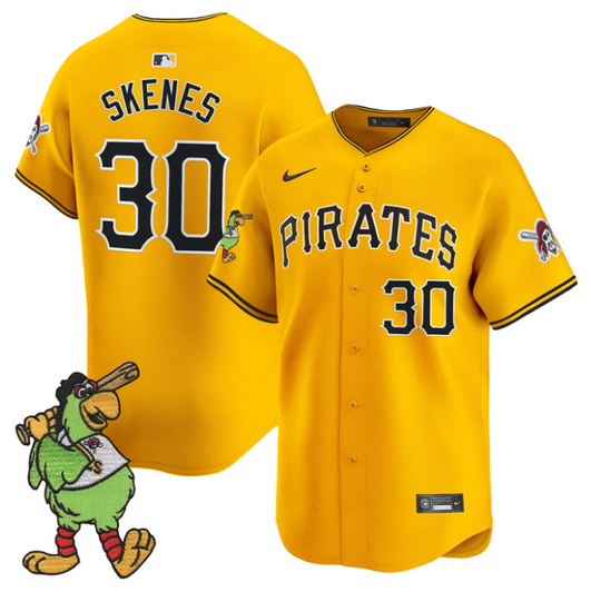 Paul Skenes #30 Pittsburgh Pirates Pirate Parrot Patch Premier Limited St Jersey