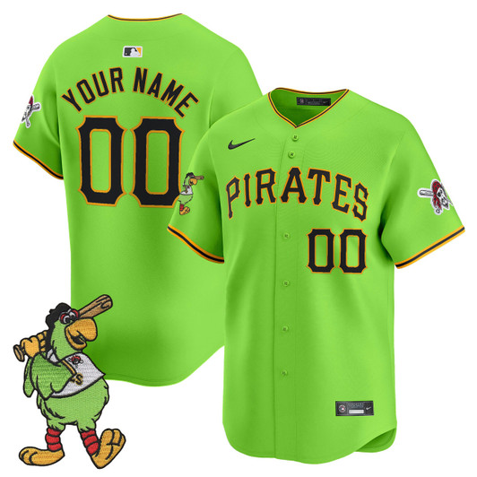 Pirate Parrot #00 Pittsburgh Pirates Patch Vapor Premier Limited Custom Jersey