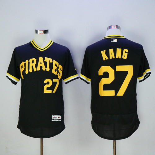 Pittsburgh Pirates #27 Majestic Mens 2016 Jung Ho Kang Pullover Flexbase Limited Baseball Jersey - Black