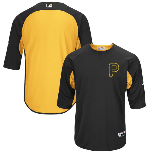 Pittsburgh Pirates #34 Majestic On Field Sleeve Blackgold Limited Batting Practice Jersey