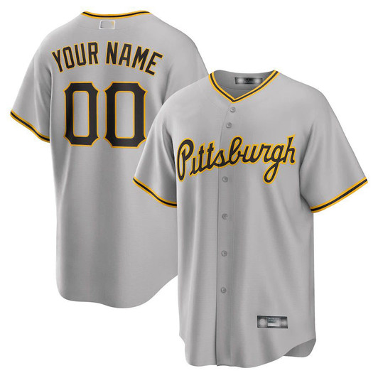 Pittsburgh Pirates Baseball Jerseys Custom Road Custom Limited Jersey - Gray