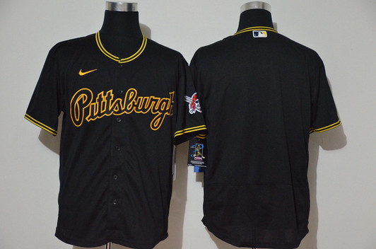 Pittsburgh Pirates Nike Mens Blank Pullover Limited Throwback Flex Base Jersey - Black
