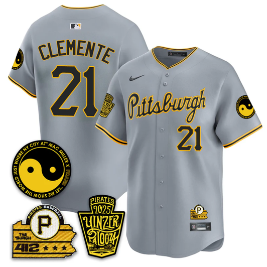 Roberto Clemente #21 Pittsburgh Pirates 2025 Yinzerpalooza Limited Jersey - Gray