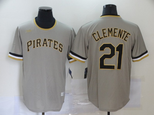 Roberto Clemente #21 Pittsburgh Pirates Nike Mens Pullover Cooperstown Limited Jersey - Grey