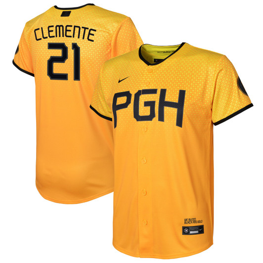 Roberto Clemente #21 Pittsburgh Pirates Nike Youth City Connect Limited Player Jersey - Gold