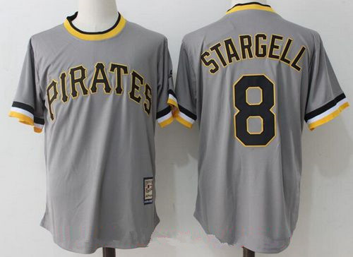 Willie Stargell #8 Pittsburgh Pirates Majestic Mens Retired Pullover Cooperstown Limited Jersey - Gray