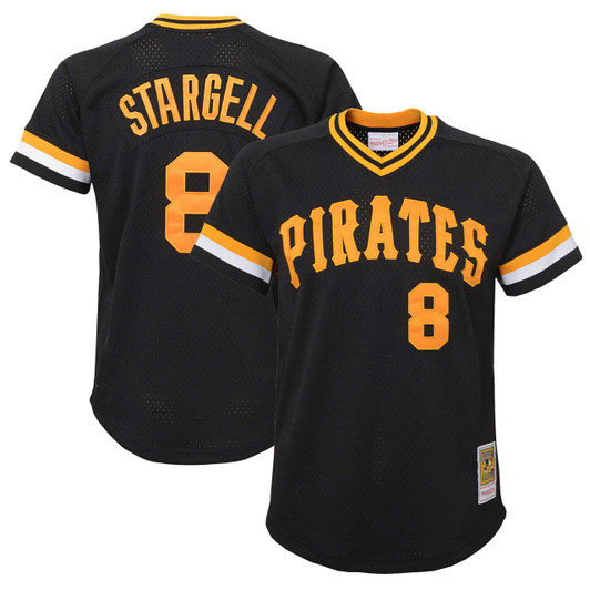 Willie Stargell #8 Pittsburgh Pirates Mitchell & Ness Youth Cooperstown Mesh Limited Batting Practice Jersey - Black