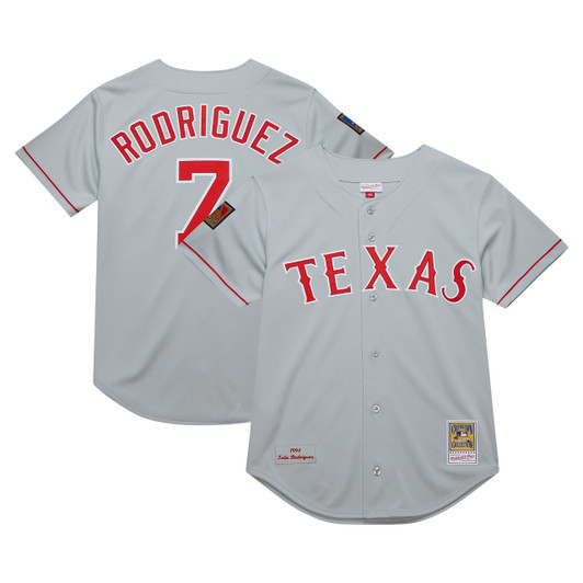 Ivan Rodrigueztexas Rangers Mitchell Ness 1994 Cooperstown Authentic Dark Jersey - Gray