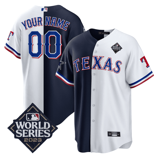 Rangers 2023 Split Cowboys World Series Patch Limited Cool Base Custom Jersey
