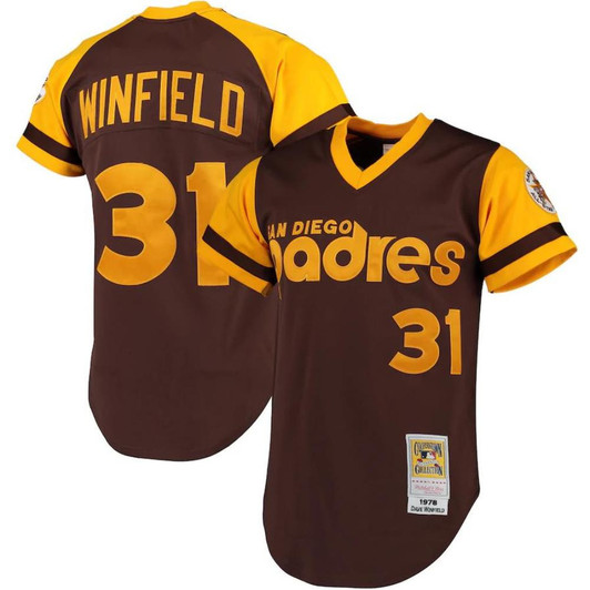 Dave Winfield #31 San Diego Padres 1978 Throwback Pullover Limited Jersey - Brown