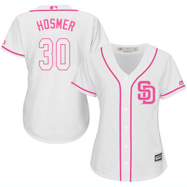 Eric Hosmer #30 San Diego Padres Womens Fashion Limited Baseball Jersey - White Pink
