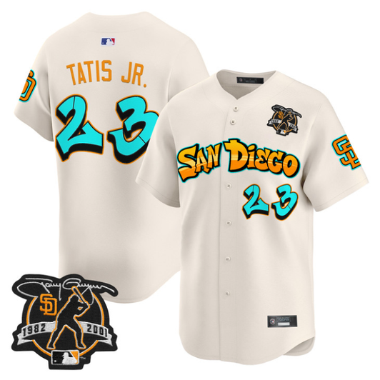 Fernando Tatis Jr #23 San Diego Padres Graffiti Barrio Edition Limited Jersey - Cream