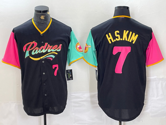 Ha Seong #7 San Diego Padres 2023 Kim Number City Connect Cool Base St Limited Jersey - Black