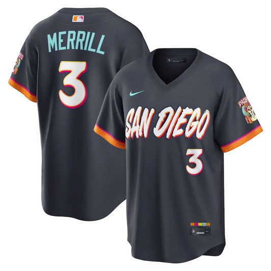 Jackson Merrill #3 San Diego Padres 2026 City Connect Obsidian Stadium Limited Jersey