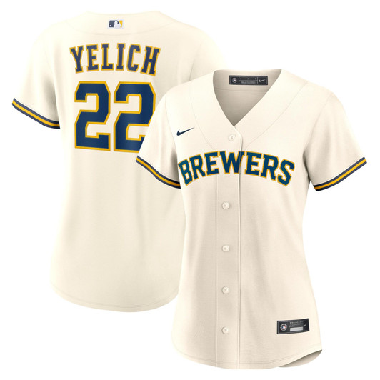 Christian Yelich Milwaukee Brewers Nike Replica Replica Women's Home Replica Player Jersey - Cream