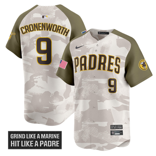 Jake Cronenworth #9 San Diego Padres 2025 Armed Forces Day Vapor Limited Jersey