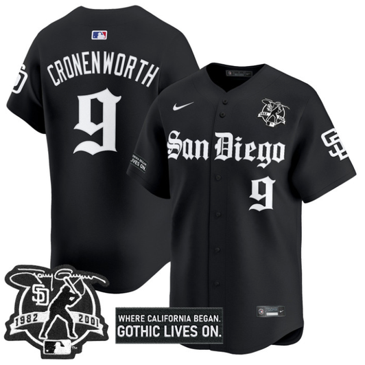 Jake Cronenworth #9 San Diego Padres Gothic Edition Vapor Limited Stitche Jersey