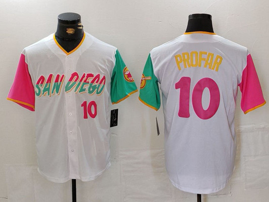 Jurickson Profar #10 San Diego Padres 2023 Number City Connect Limited Cool Base Jersey - White