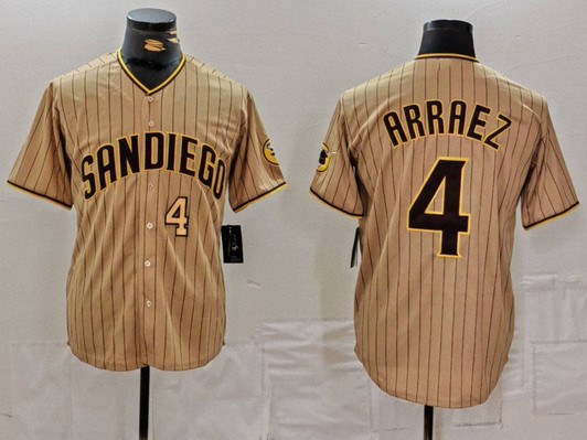 Luis Arraez #4 San Diego Padres Limited Cool Base Baseball Jersey - Tan