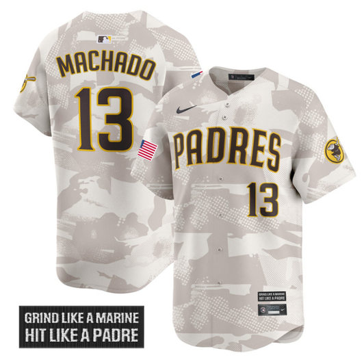 Manny Machado #13 San Diego Padres 2025 Armed Forces Day Vapor C Limited Jersey