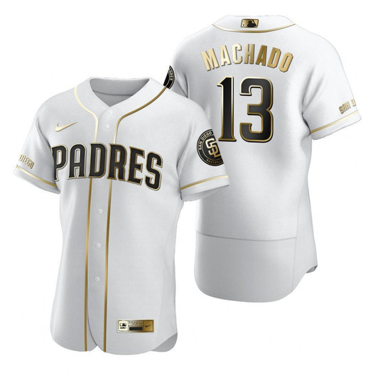 Manny Machado #13 San Diego Padres Brandedition White Gift Padres Fans Limited Jersey - Golden