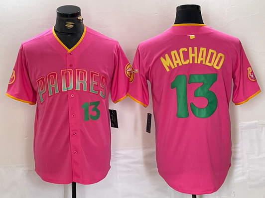 Manny Machado #13 San Diego Padres Cool Base Baseball Jerseys Limited Jersey - Pink
