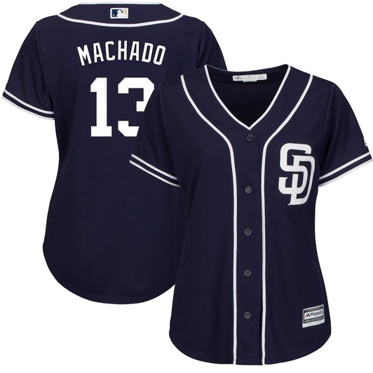 Manny Machado #13 San Diego Padres Majestic Womens Limited Cool Base Player Jersey - Navy