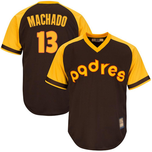 Manny Machado #13 San Diego Padres Throwback Pullover Limited Jersey - Brown