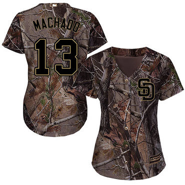 Manny Machado #13 San Diego Padres Womens Realtree Limited Cool Base Baseball Jersey - Camo