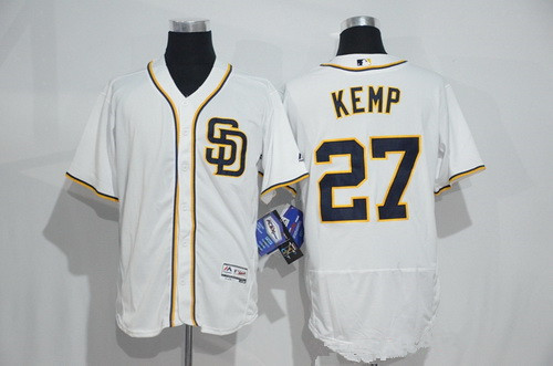 Matt Kemp #27 San Diego Padres Majestic Mens 2016 Home Flexbase Limited Baseball Jersey - White
