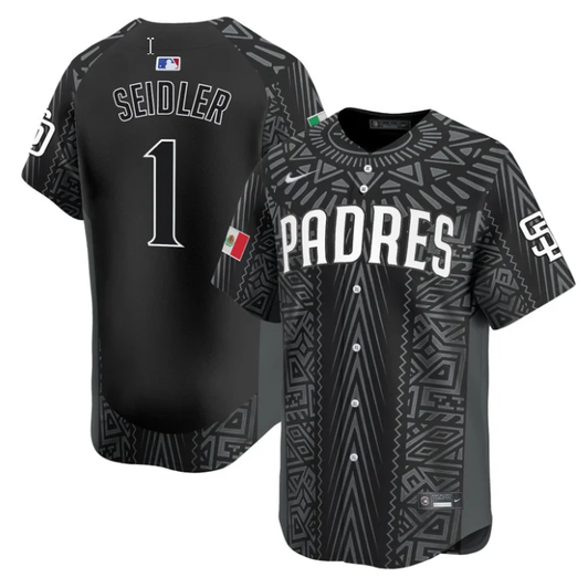 Peter Seidler #1 San Diego Padres 2025 Mexican Heritage Vapor Limited Sti Jersey