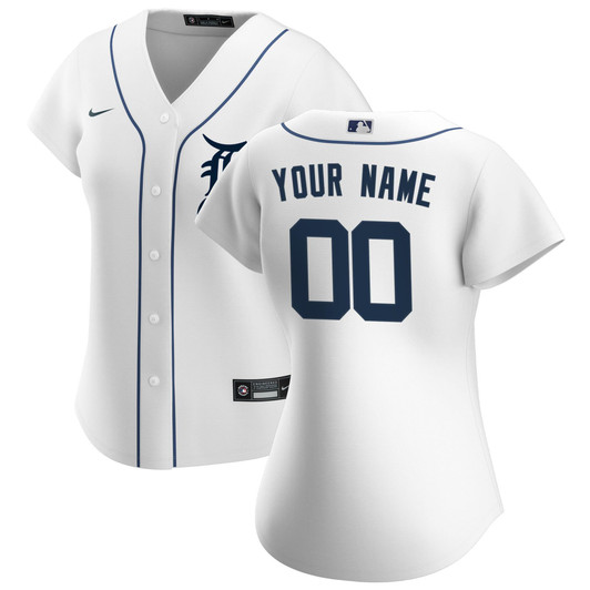 Detroit Tigers Nike Replica Replica Women's Home Replica Custom Jersey - White