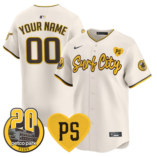 San Diego Padres 'For Peter' Petco Park 20Th Patch Vapor Premier Limited V3 Custom Jersey