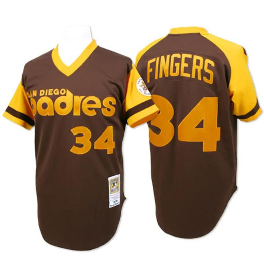 San Diego Padres 1978 Rollie Fingers Throwback Pullover Limited Jersey - Brown