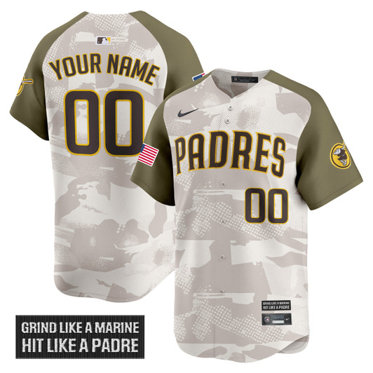 San Diego Padres 2025 Armed Forces Day Vapor Premier Limited Custom Jersey