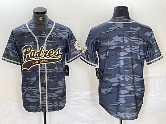 San Diego Padres Blank Cool Base Baseball Jerseys Limited Jersey - Gray Camo