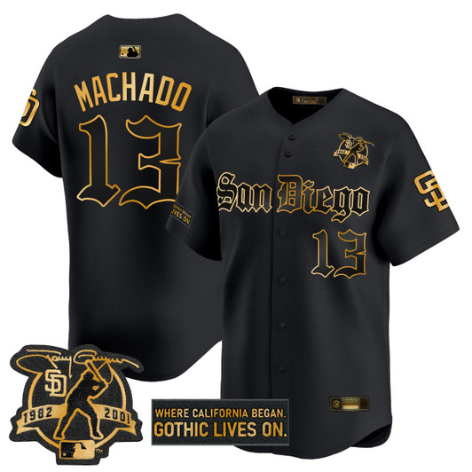 San Diego Padres Men Gothic Edition Vapor Premier Limited Jersey - Gold