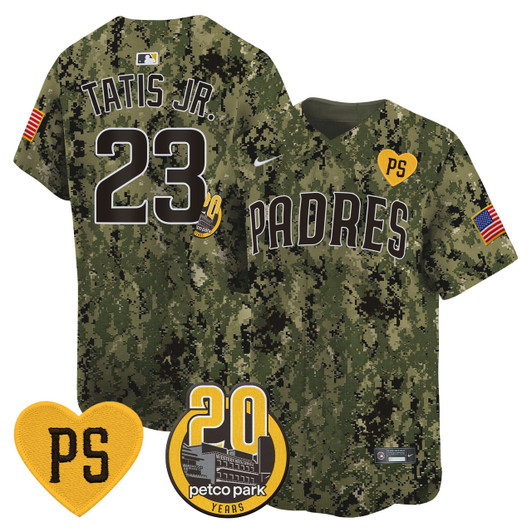 San Diego Padres Men'S 'For Peter' Petco Park 20Th Patch Usmc Vapor Premier Limited Jersey