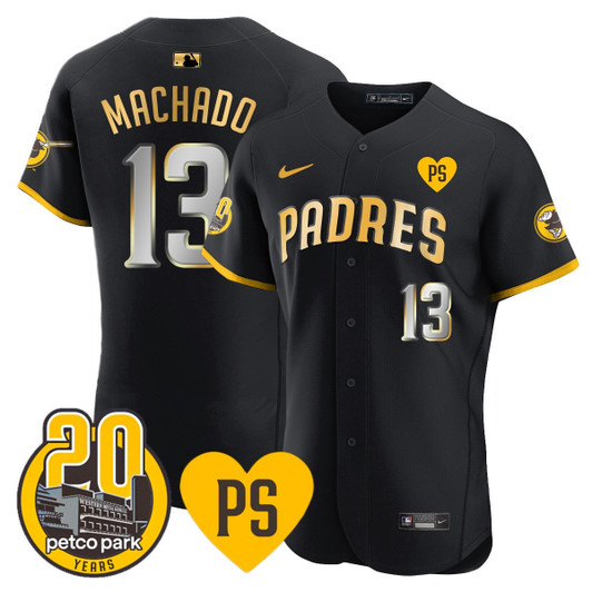 San Diego Padres Men'S 'For Peter' Petco Park 20Th Patch Vapor Premier Elite Jersey