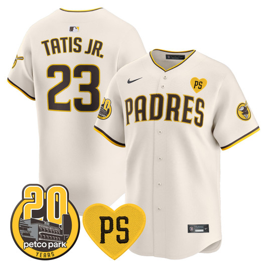 San Diego Padres Men'S 'For Peter' Petco Park 20Th Patch Vapor Premier V2 Limited Jersey
