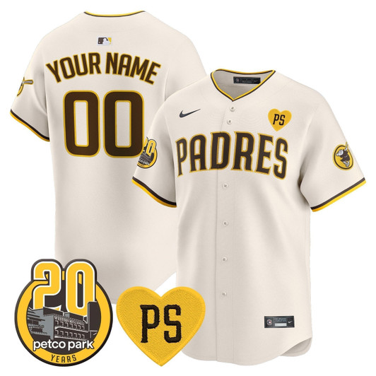 San Diego Padres Peter Petco Park 20Th Patch Vapor Premier Limited V2 Custom Jersey