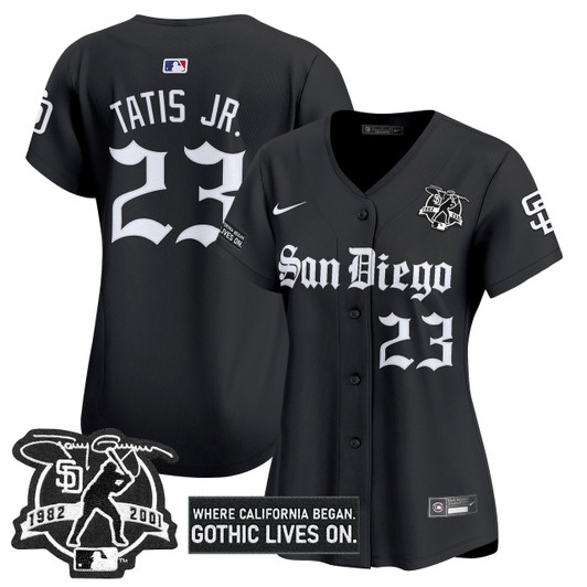 San Diego Padres Women Gothic Edition Vapor Premier Limited Jersey