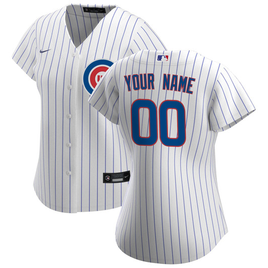 Chicago Cubs Nike Replica Replica Women's Home Replica Custom Jersey - White