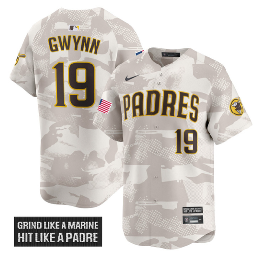 Tony Gwynn #19 San Diego Padres 2025 Armed Forces Day Vapor Limited Jersey - Camo
