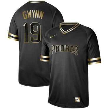 Tony Gwynn #19 San Diego Padres Authentic Baseball Jersey - Black Gold
